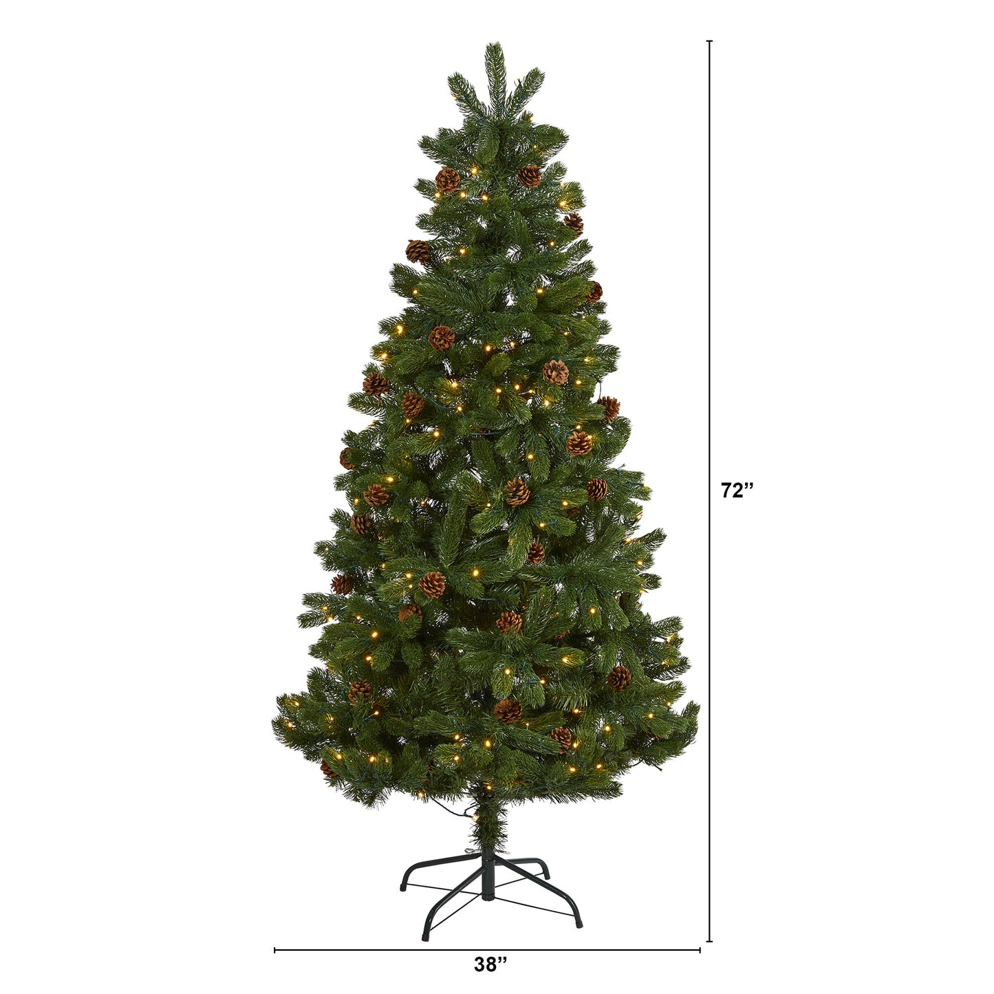 6' Rocky Mountain Spruce Artificial Christmas Tree w/ Pinecones