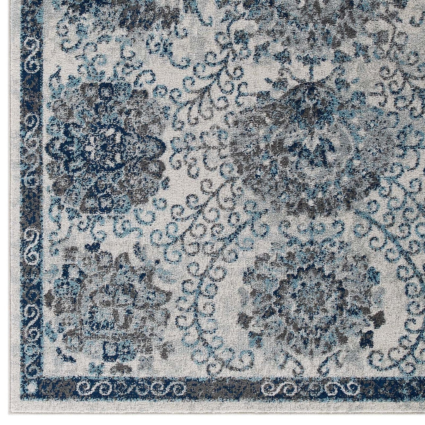 Entourage Kensie Distressed Floral Moroccan Trellis 5x8 Area Rug by Modway