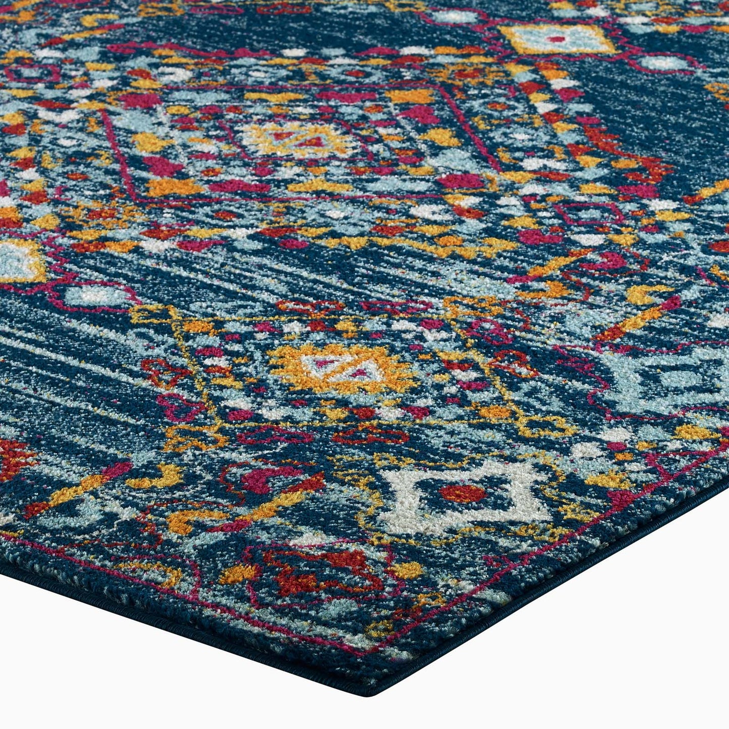 Entourage Khalida Distressed Floral Lattice 8x10 Area Rug by Modway