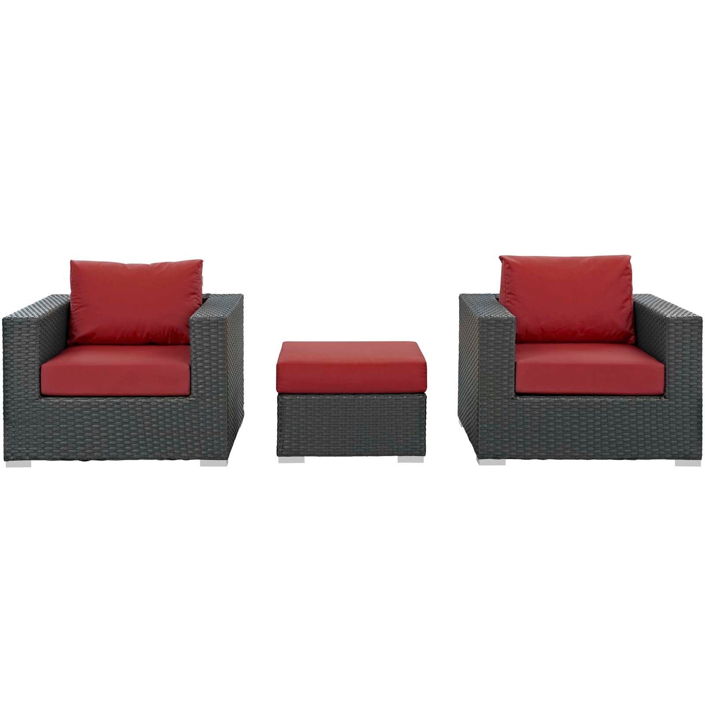 Sojourn 3 Piece Outdoor Patio Sunbrella¨ Sectional Set by Modway