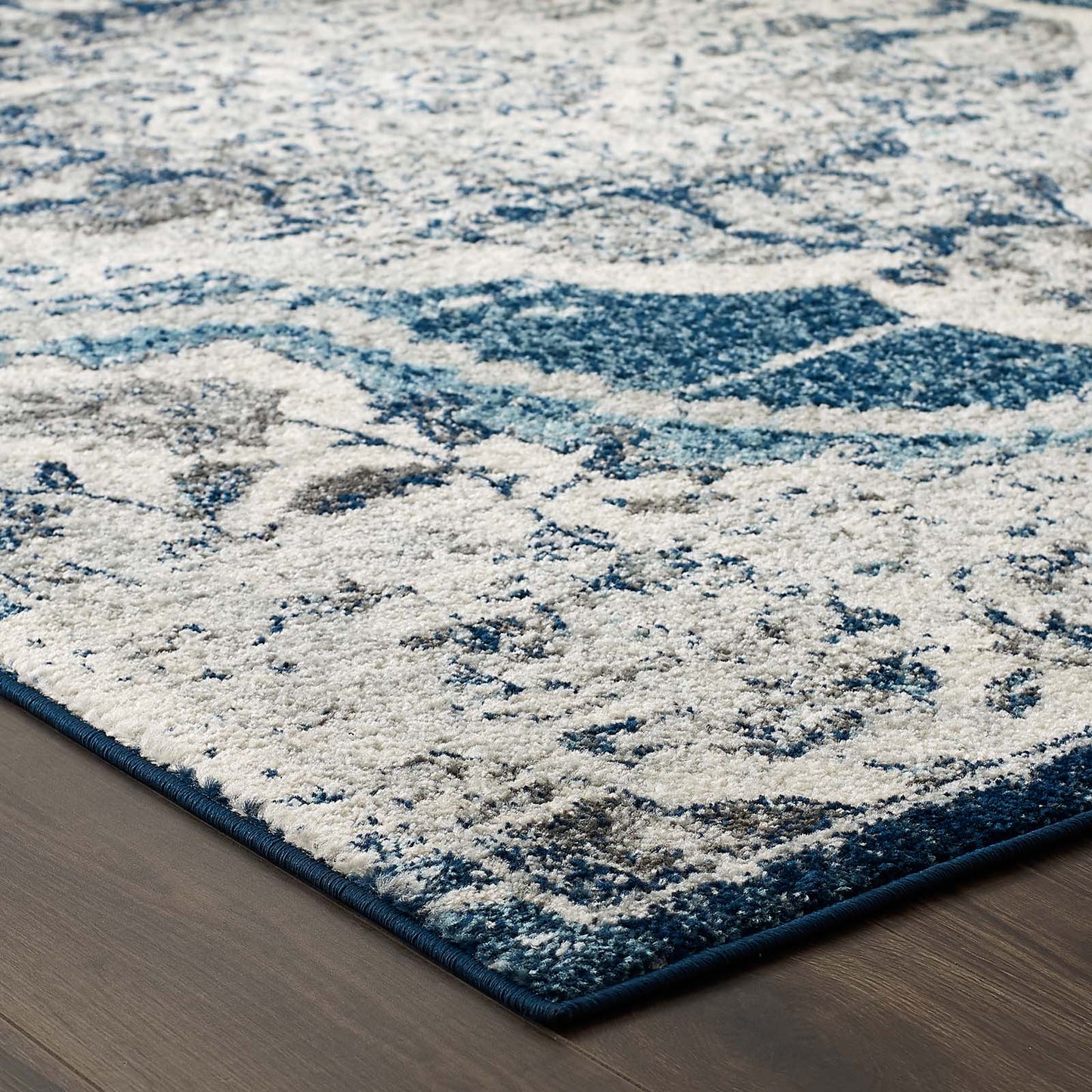 Entourage Malia Distressed Vintage Floral Vintage Medallion 8x10 Area Rug by Modway