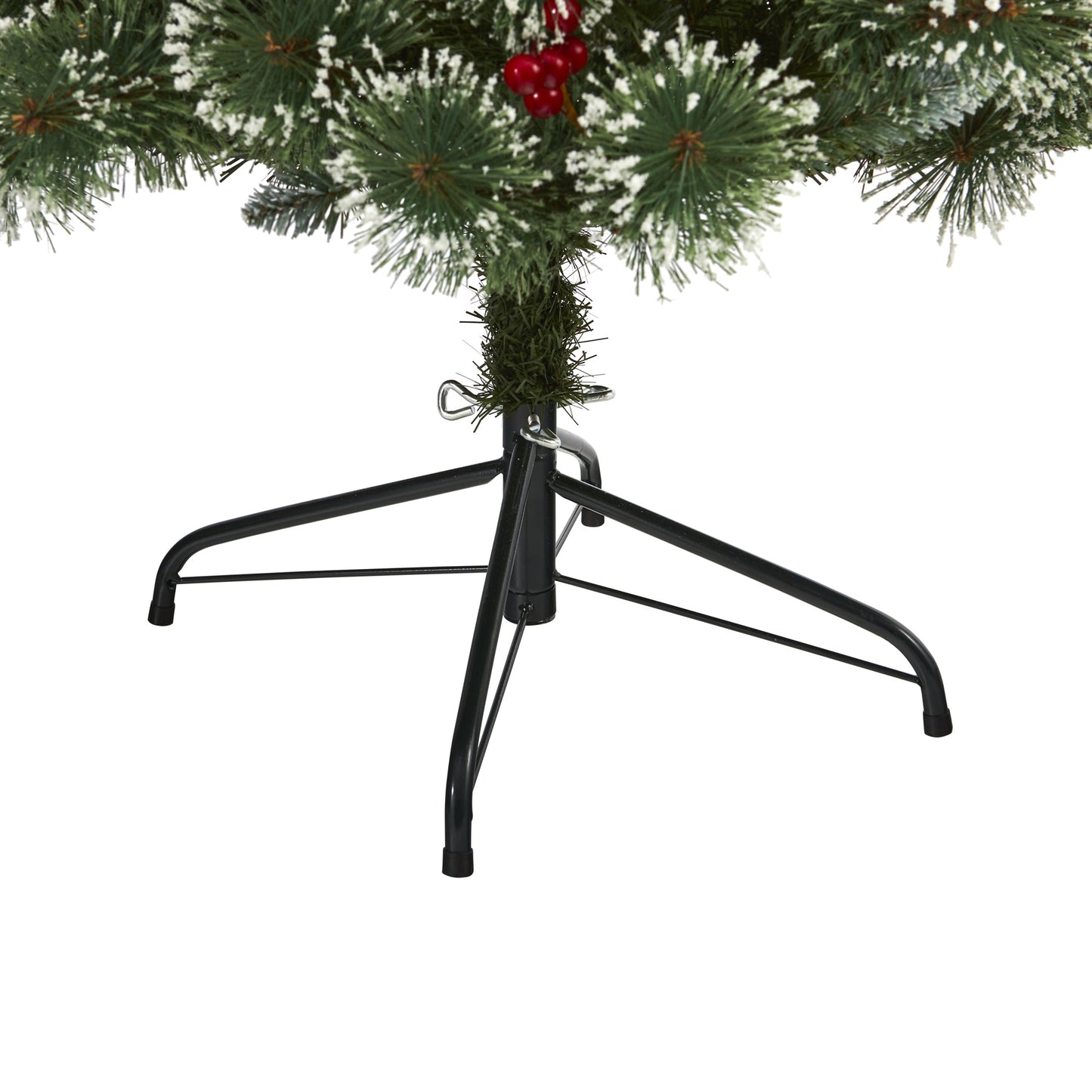 6' Frosted Swiss Pine Artificial Christmas Tree w/ 300 Clear LED Lights & Berrie