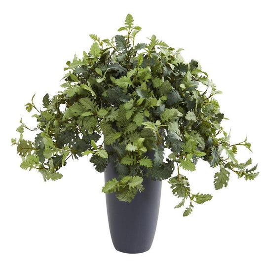 31"  Dusty Miller Artificial Plant in Gray Planter