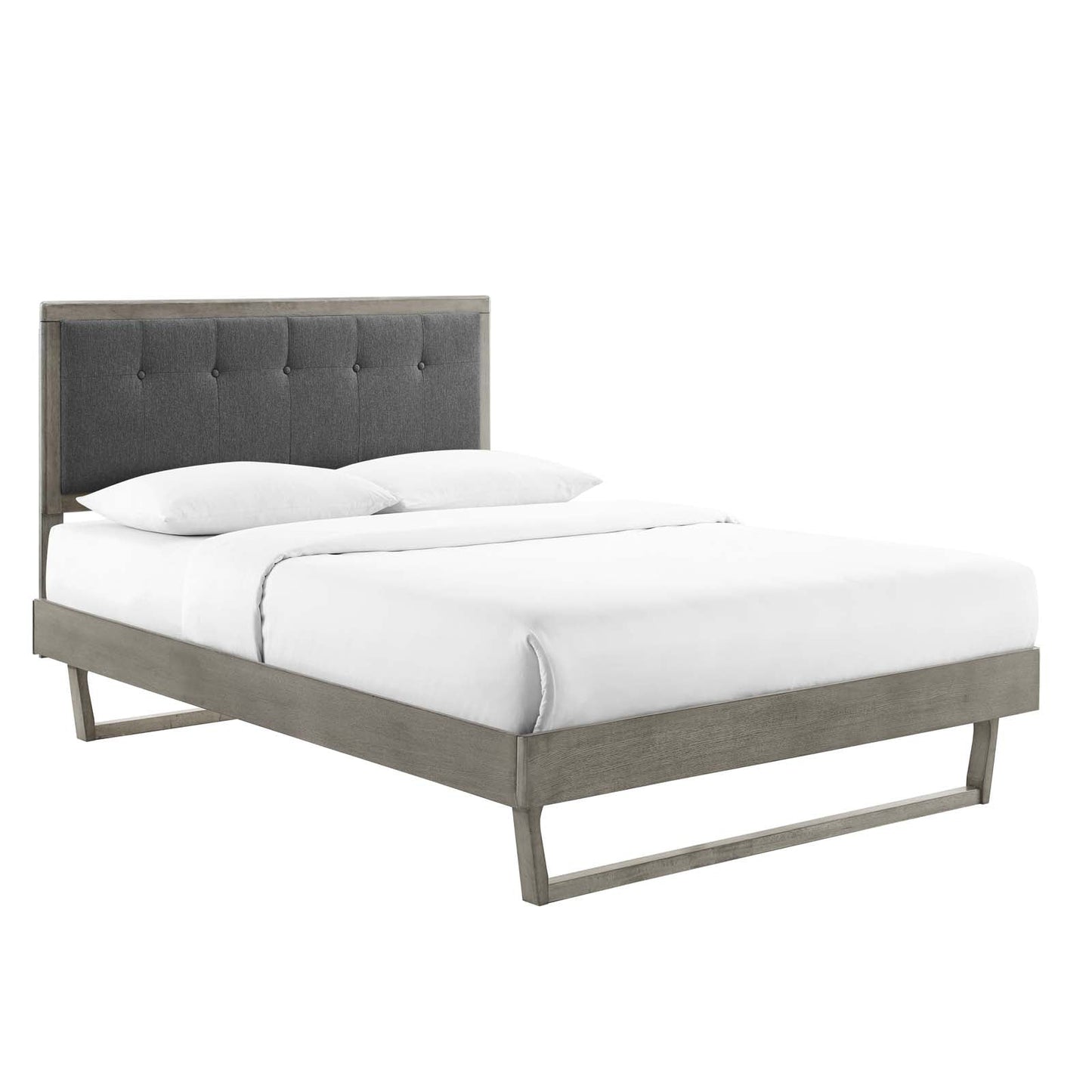 Willow Wood King Platform Bed With Angular Frame by Modway
