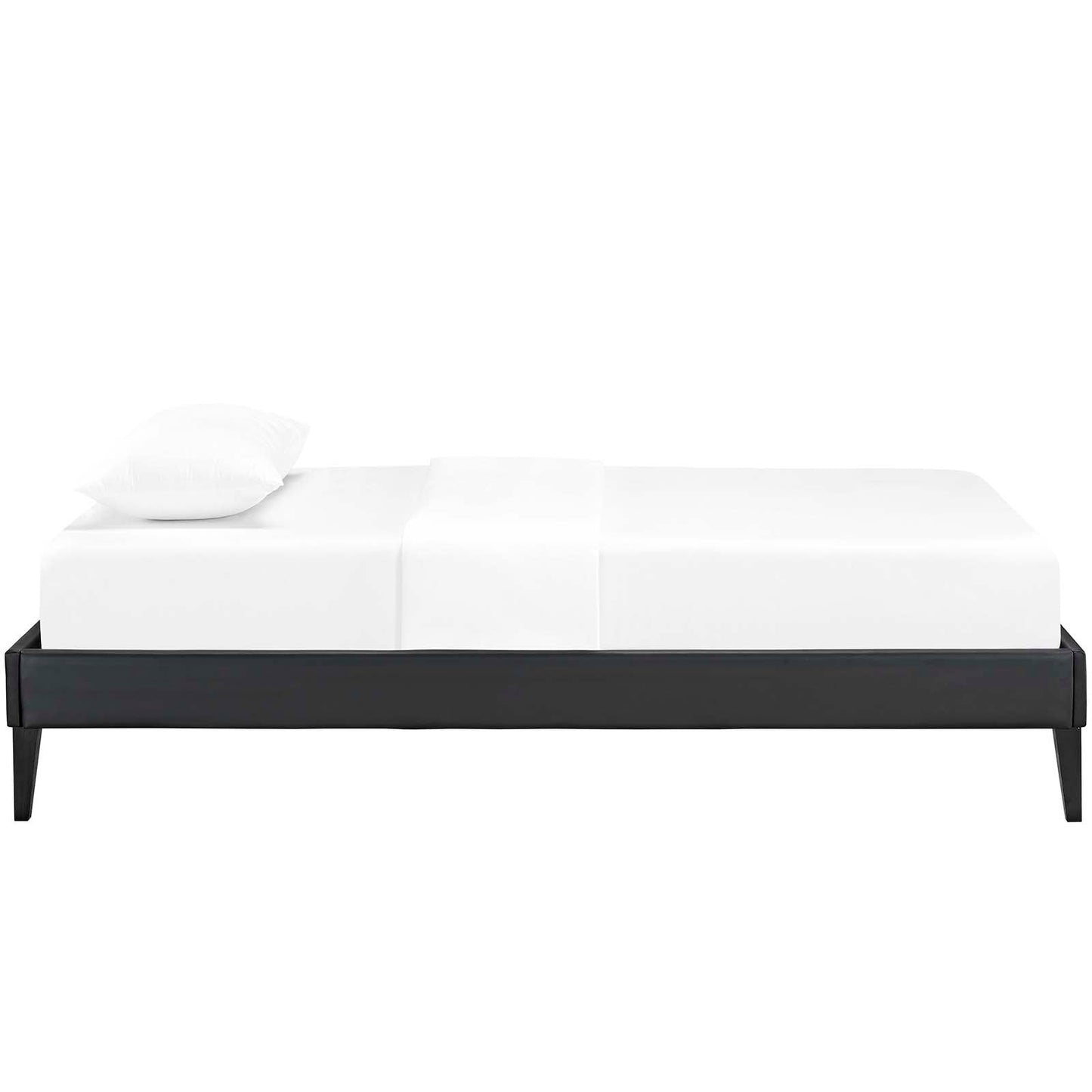 Tessie Vinyl Twin Bed Frame with Squared Tapered Legs by Modway