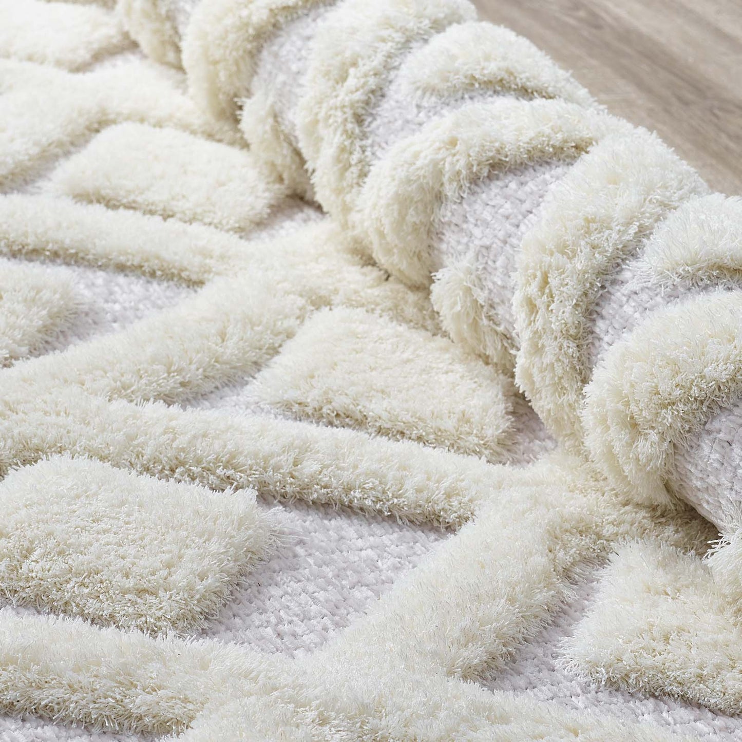 Whimsical Morsel Abstract Diamond Lattice Shag 5x8 Area Rug by Modway