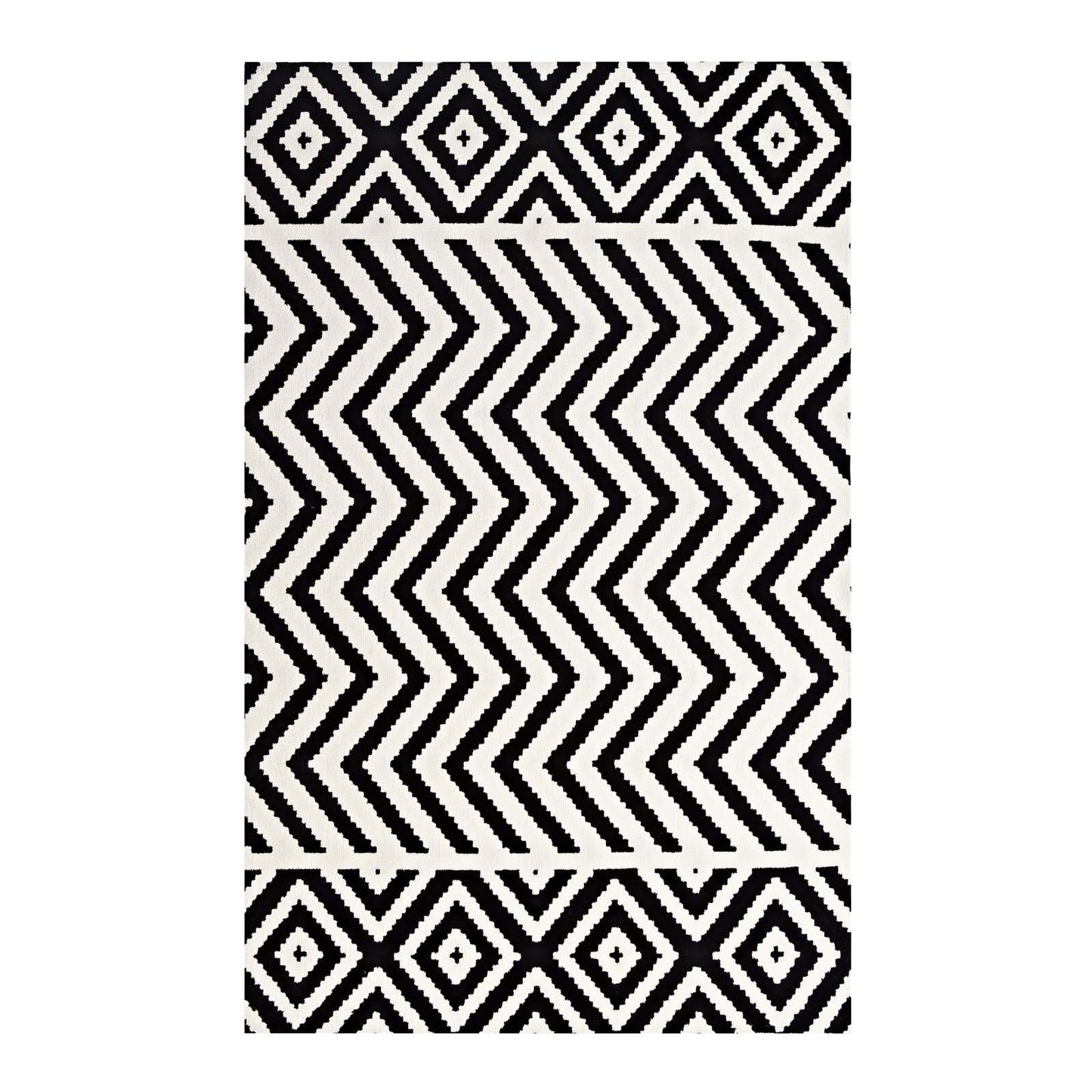 Ailani Geometric Chevron / Diamond 8x10 Area Rug by Modway