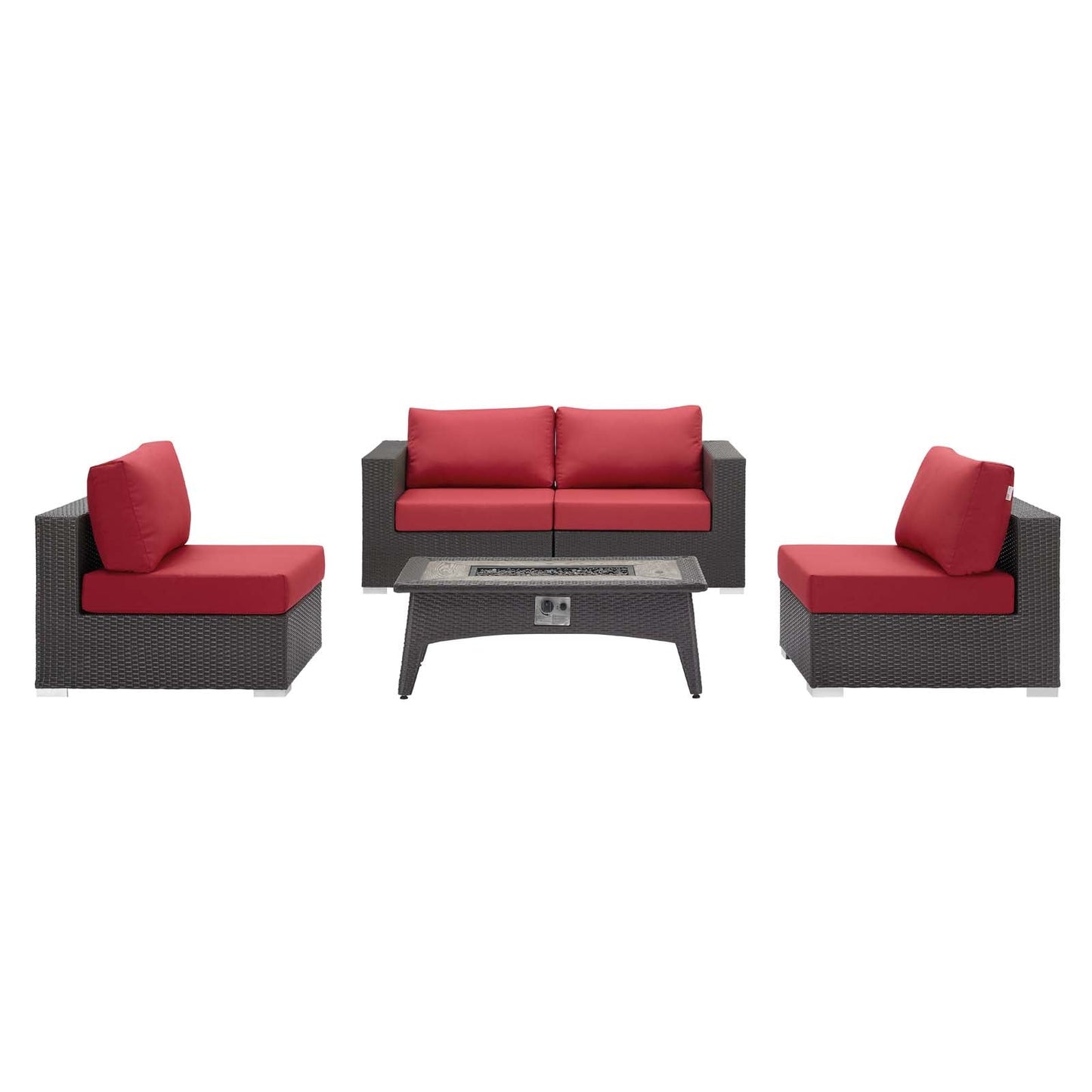 Convene 5 Piece Set Outdoor Patio with Fire Pit by Modway