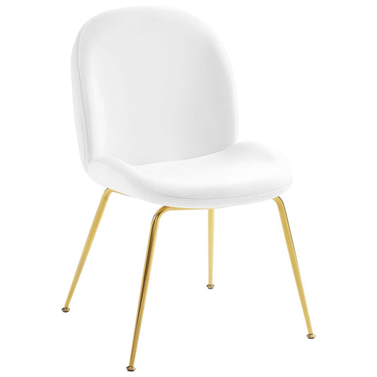 Scoop Gold Stainless Steel Leg Performance Velvet Dining Chair by Modway