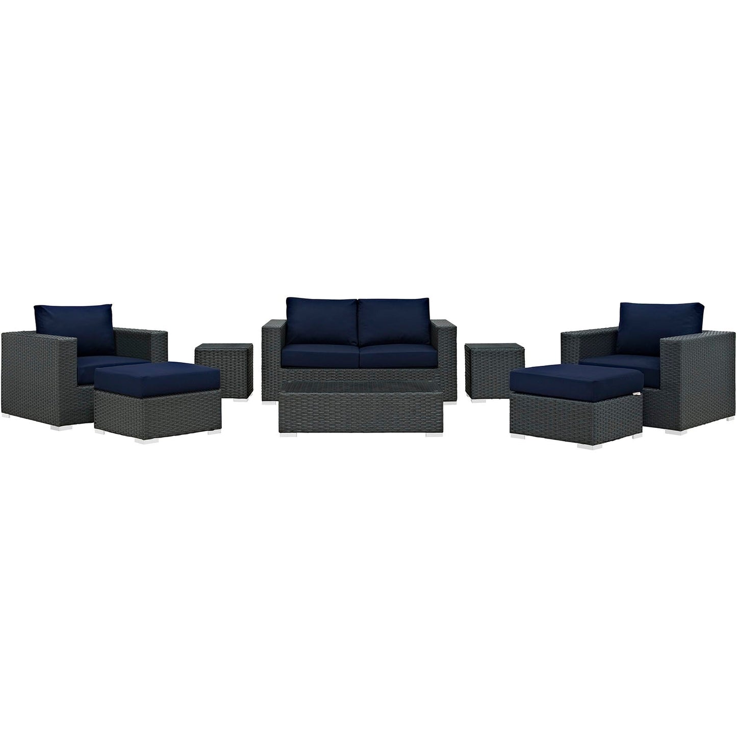 Sojourn 8 Piece Outdoor Patio Sunbrella¨ Sectional Set by Modway