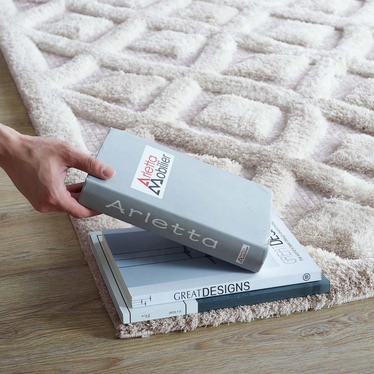 Whimsical Morsel Abstract Diamond Lattice Shag 5x8 Area Rug by Modway