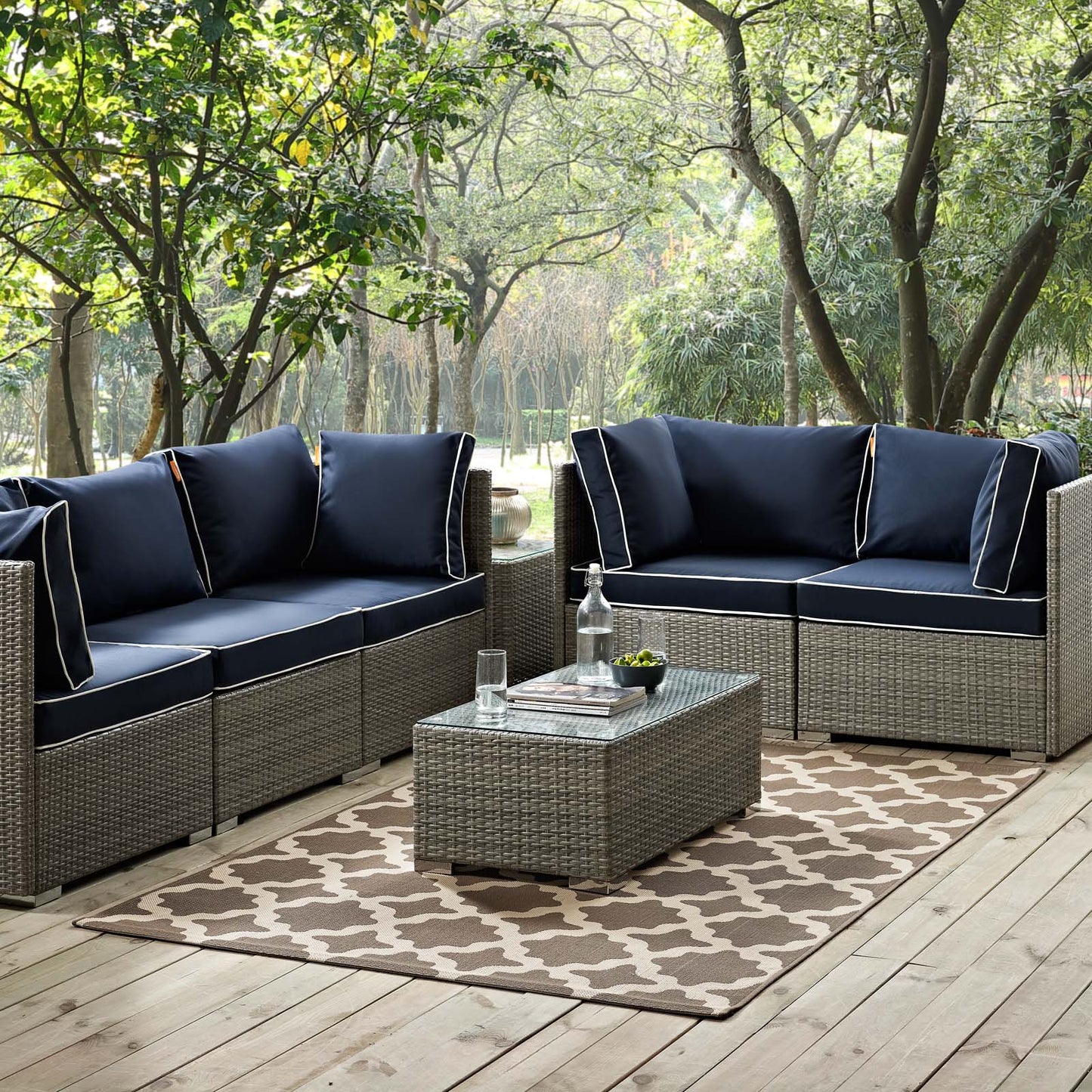 Cerelia Moroccan Trellis Indoor and Outdoor 8x10 Area Rug by Modway