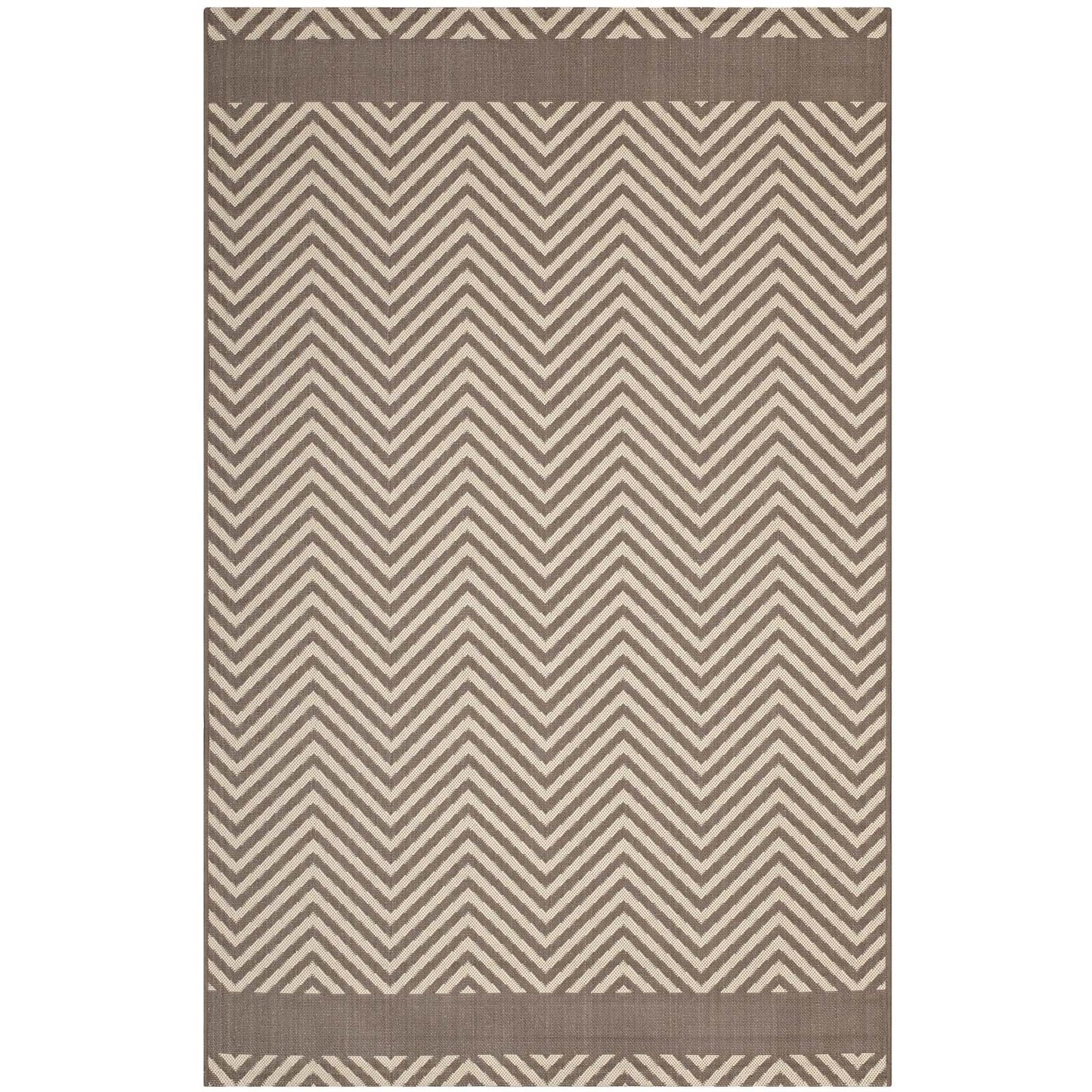Optica Chevron With End Borders Indoor and Outdoor 5x8 Area Rug by Modway