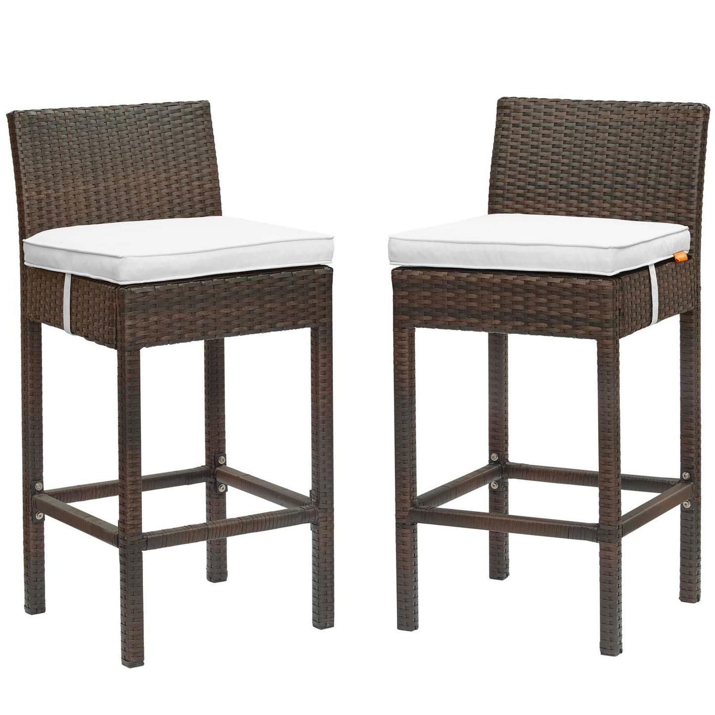 Conduit Outdoor Patio Wicker Rattan Bar Stool Set of 2 by Modway