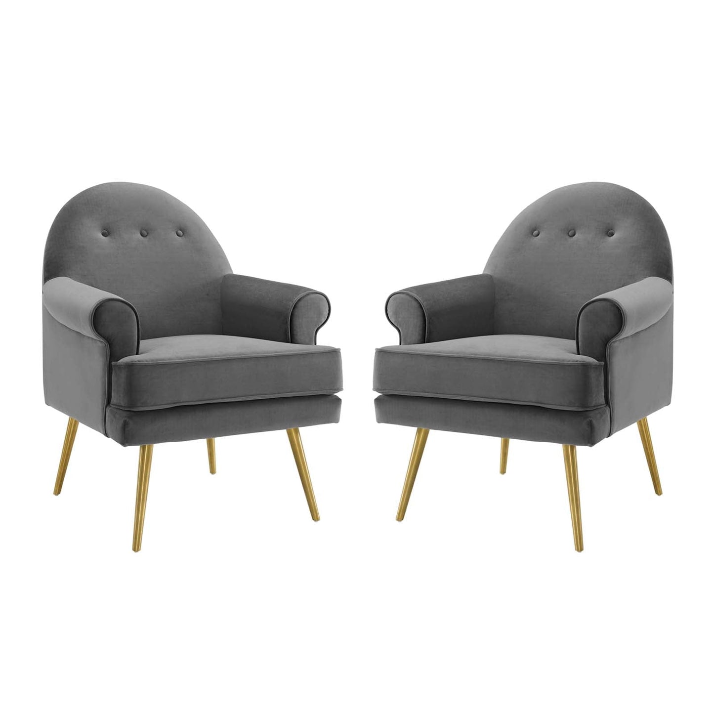 Revive Performance Velvet Armchair Set of 2 by Modway