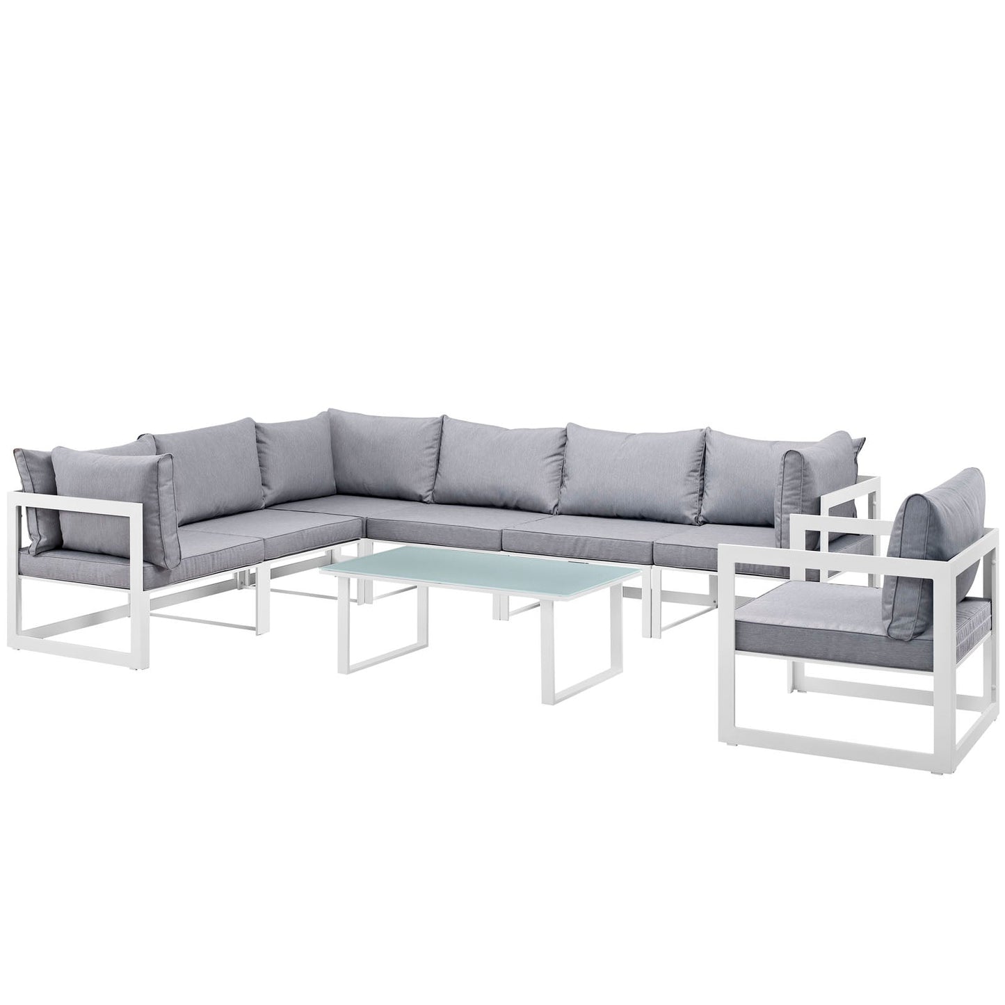 Fortuna 8 Piece Outdoor Patio Sectional Sofa Set by Modway