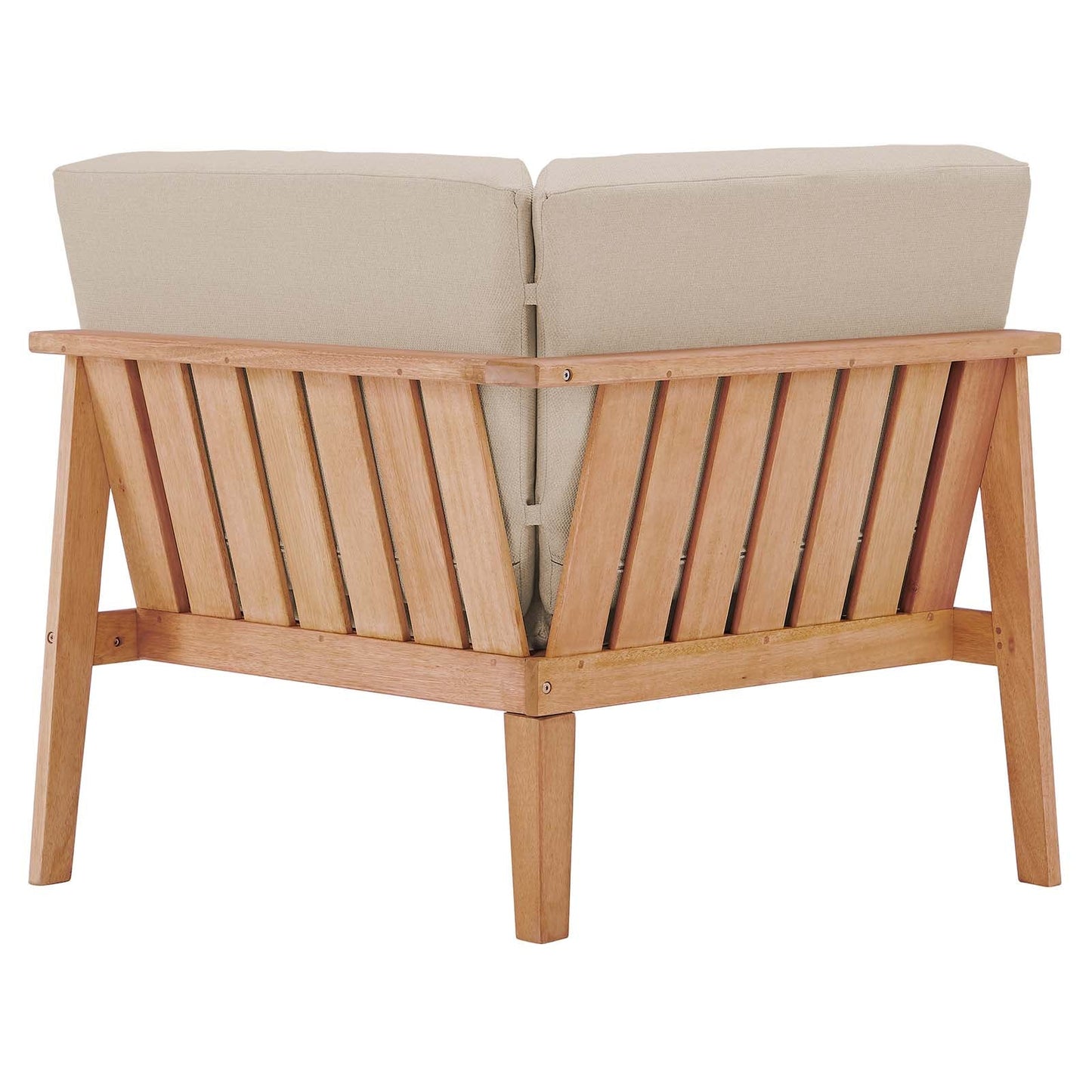 Sedona Outdoor Patio Eucalyptus Wood Sectional Sofa Corner Chair by Modway