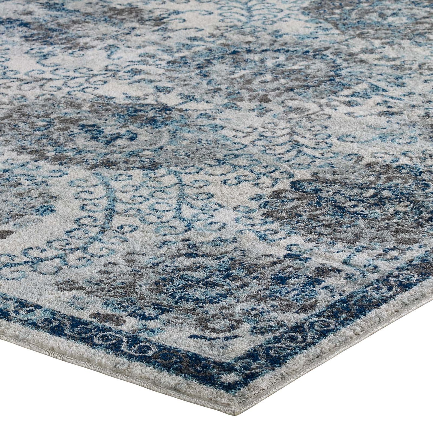 Entourage Kensie Distressed Floral Moroccan Trellis 8x10 Area Rug by Modway