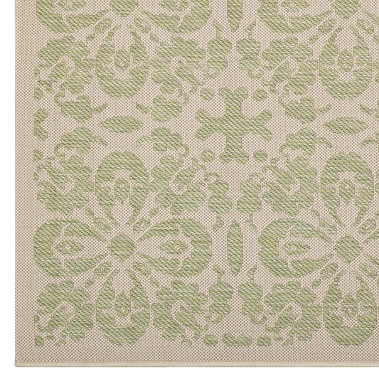 Ariana Vintage Floral Trellis Indoor and Outdoor 8x10 Area Rug by Modway