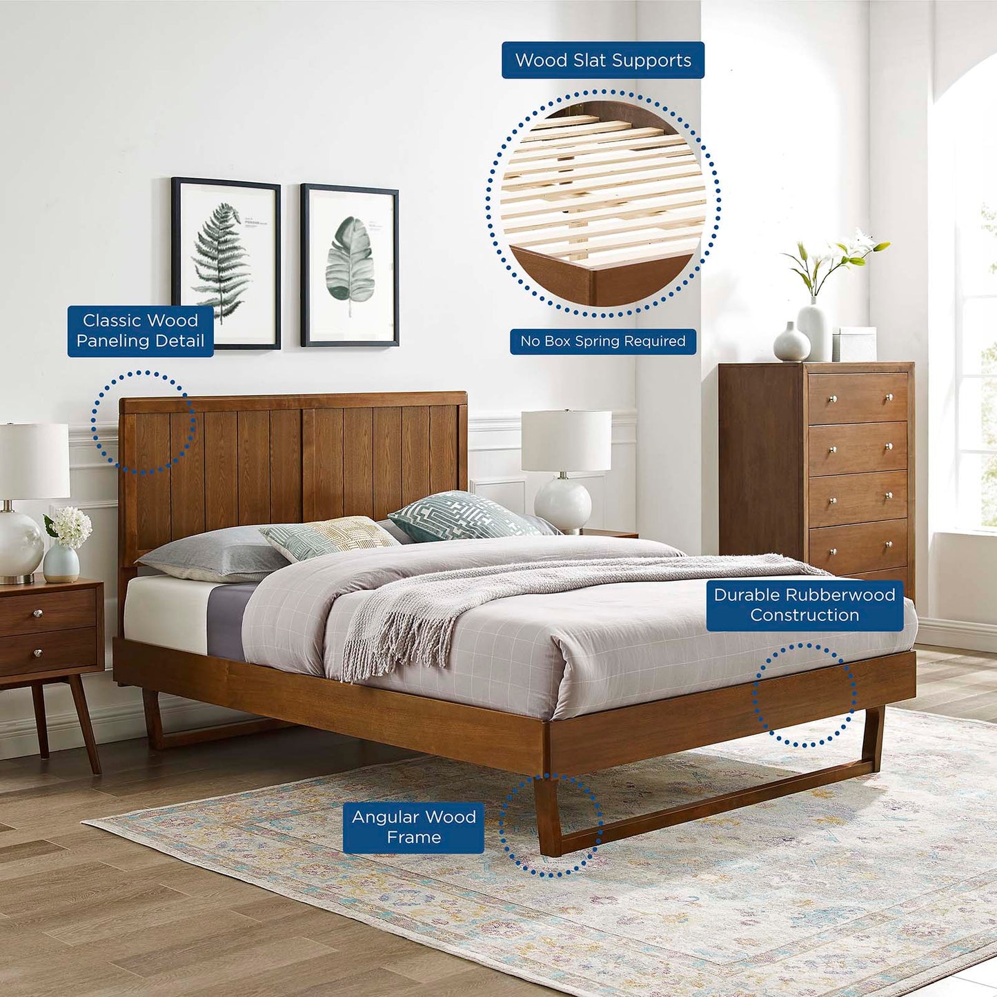 Alana Wood King Platform Bed With Angular Frame by Modway