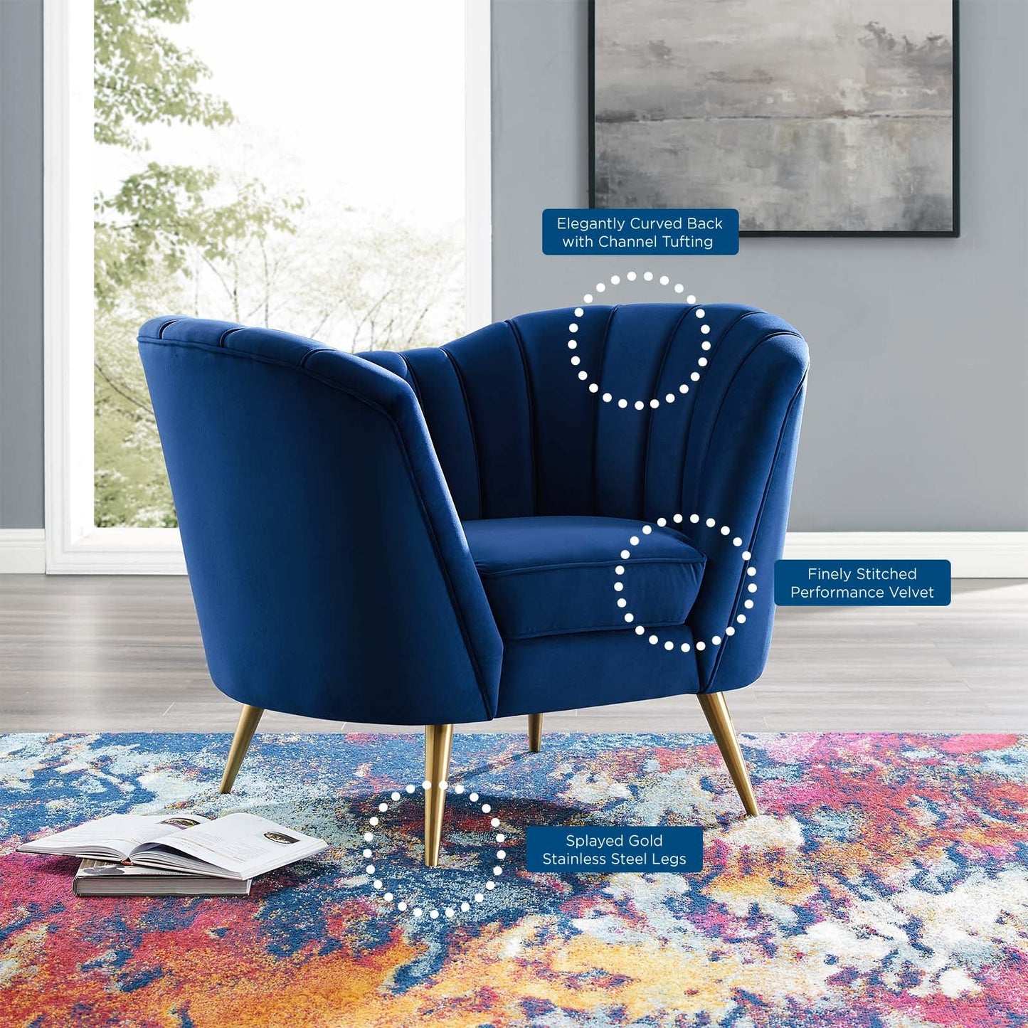 Opportunity Performance Velvet Armchair by Modway