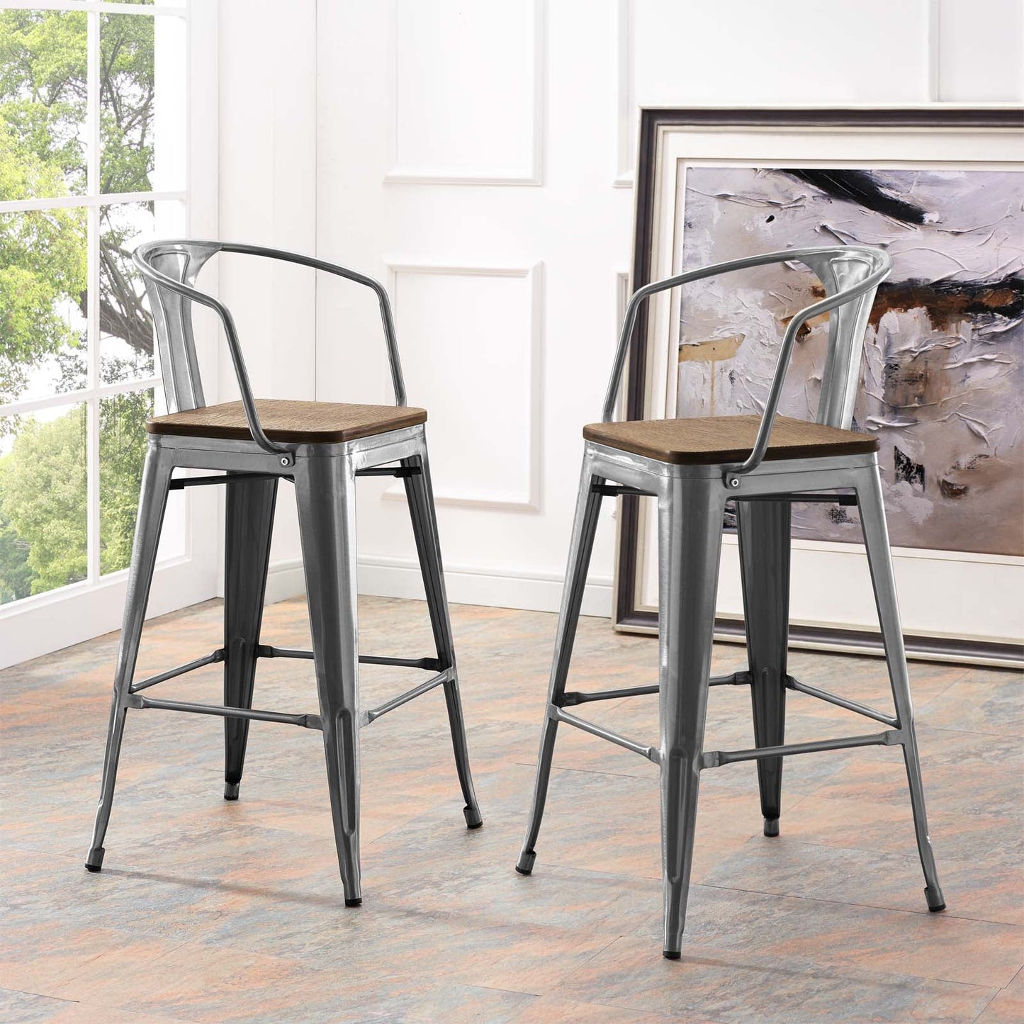Promenade Bar Stool Set of 2 by Modway