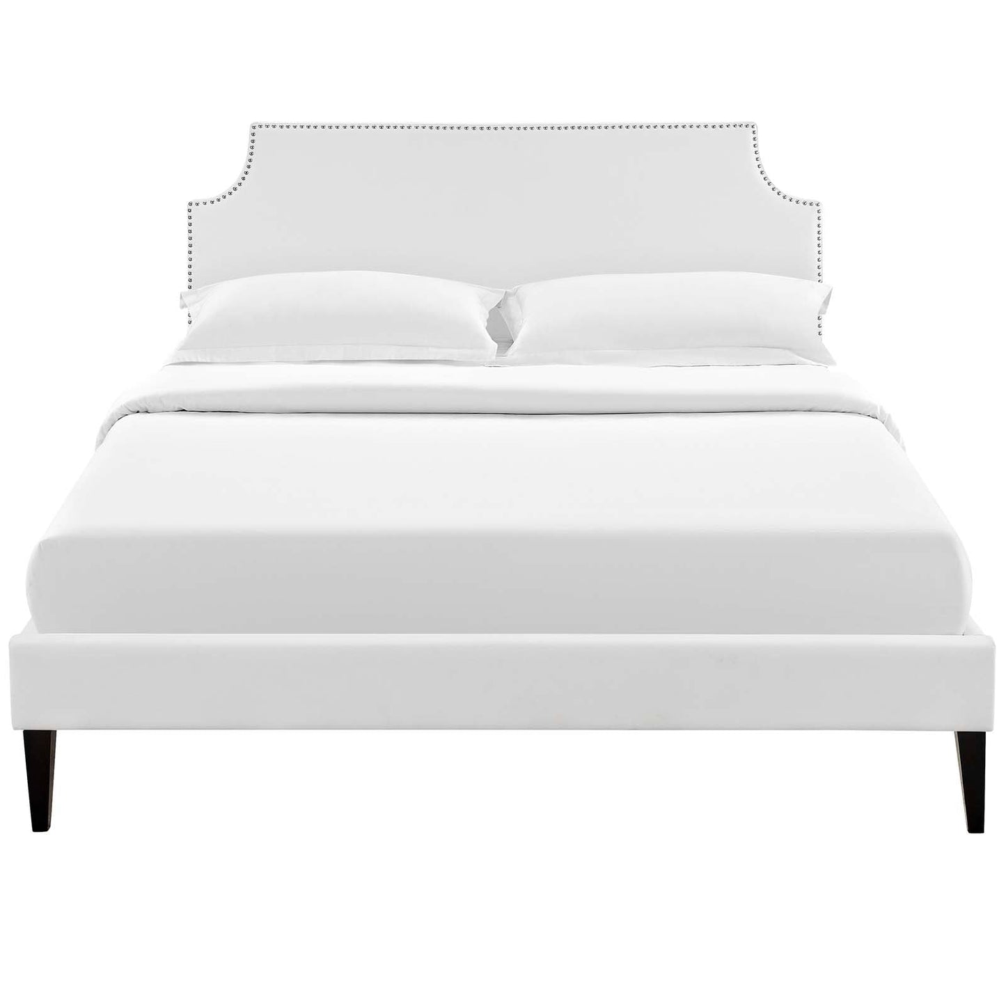 Corene Vinyl Full Platform Bed with Squared Tapered Legs by Modway