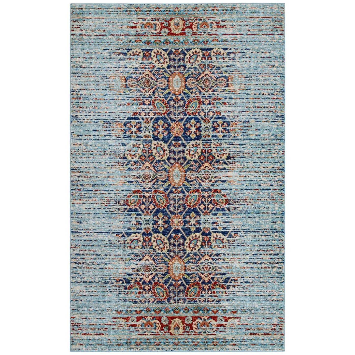 Naria Distressed Vintage Medallion 5x8 Area Rug by Modway
