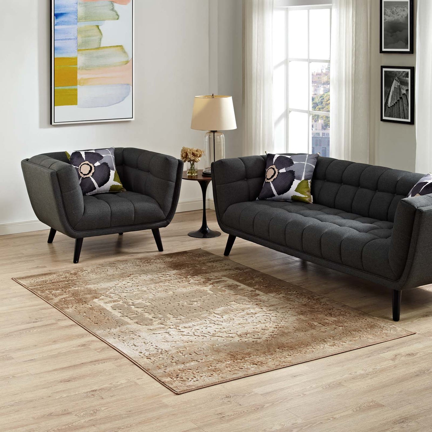 Rosina Distressed Vintage Medallion 8x10 Area Rug by Modway