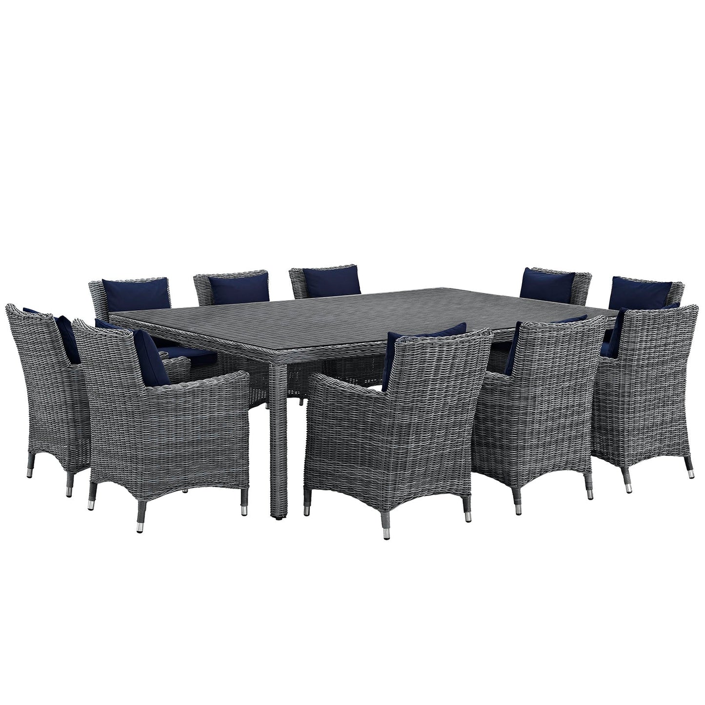 Summon 11 Piece Outdoor Patio Sunbrella¨ Dining Set by Modway
