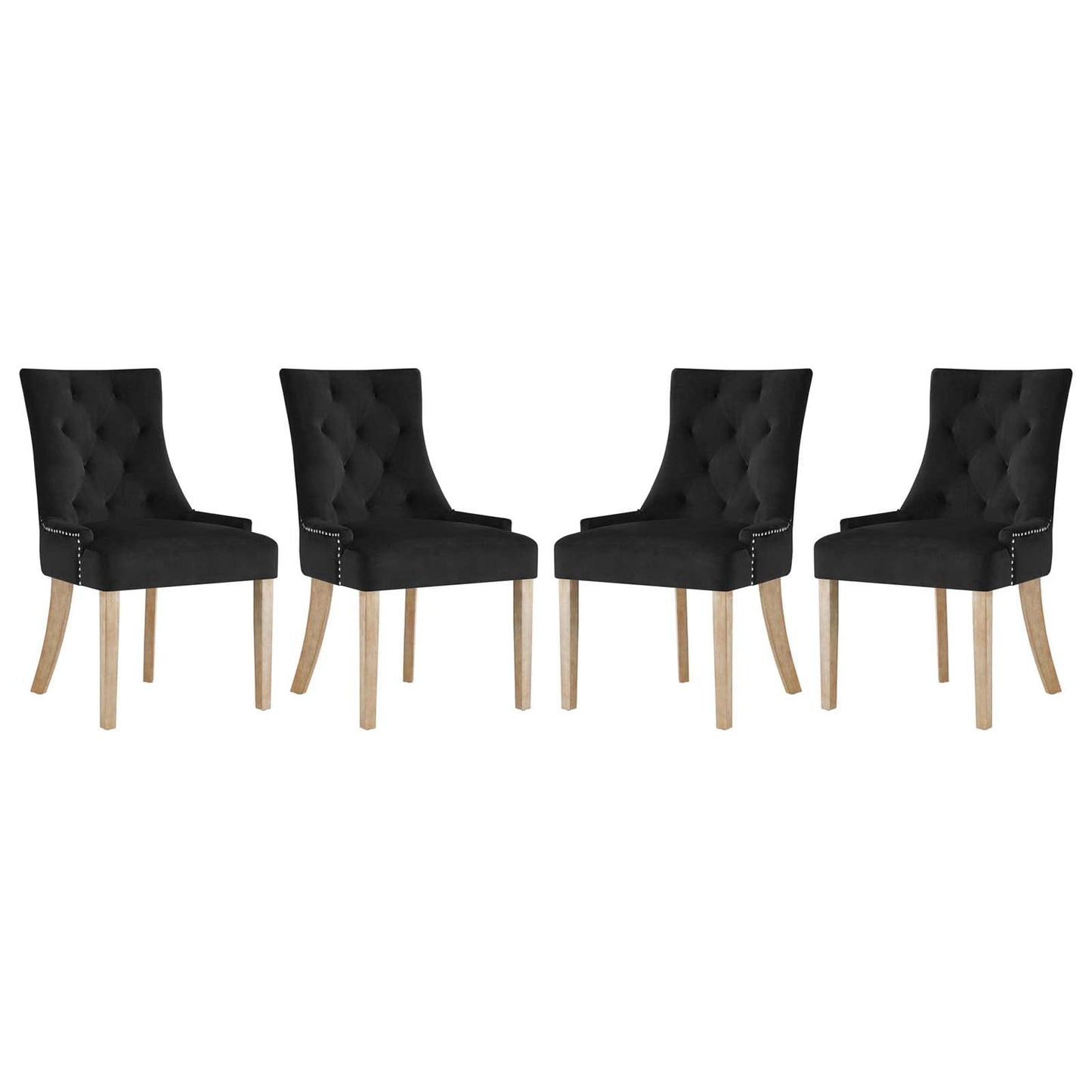 Pose Performance Velvet Dining Chair Set of 4 by Modway