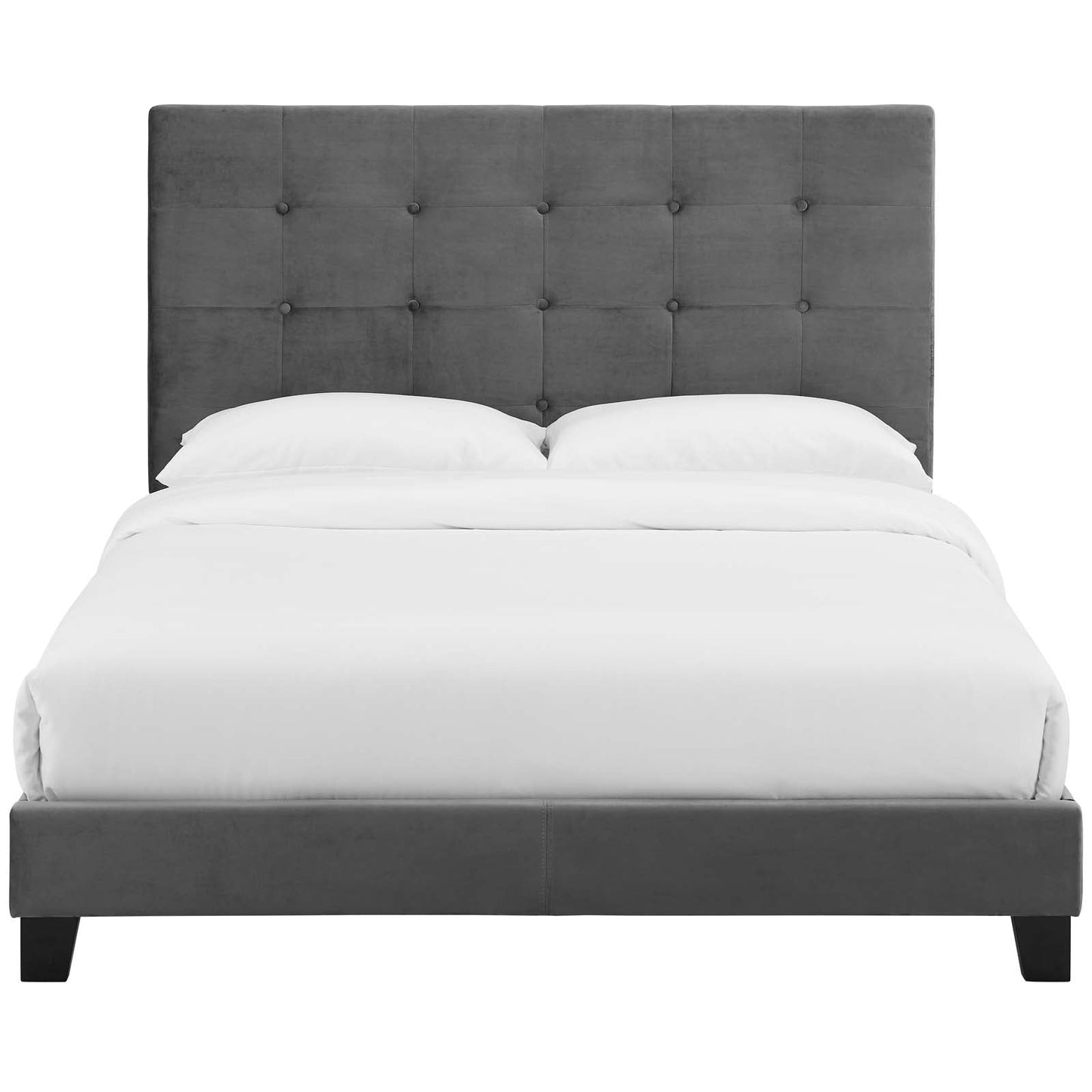 Melanie Tufted Button Upholstered Performance Velvet Queen Platform Bed by Modway