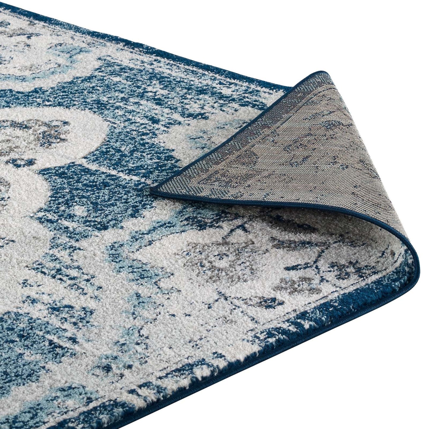 Entourage Malia Distressed Vintage Floral Vintage Medallion 8x10 Area Rug by Modway