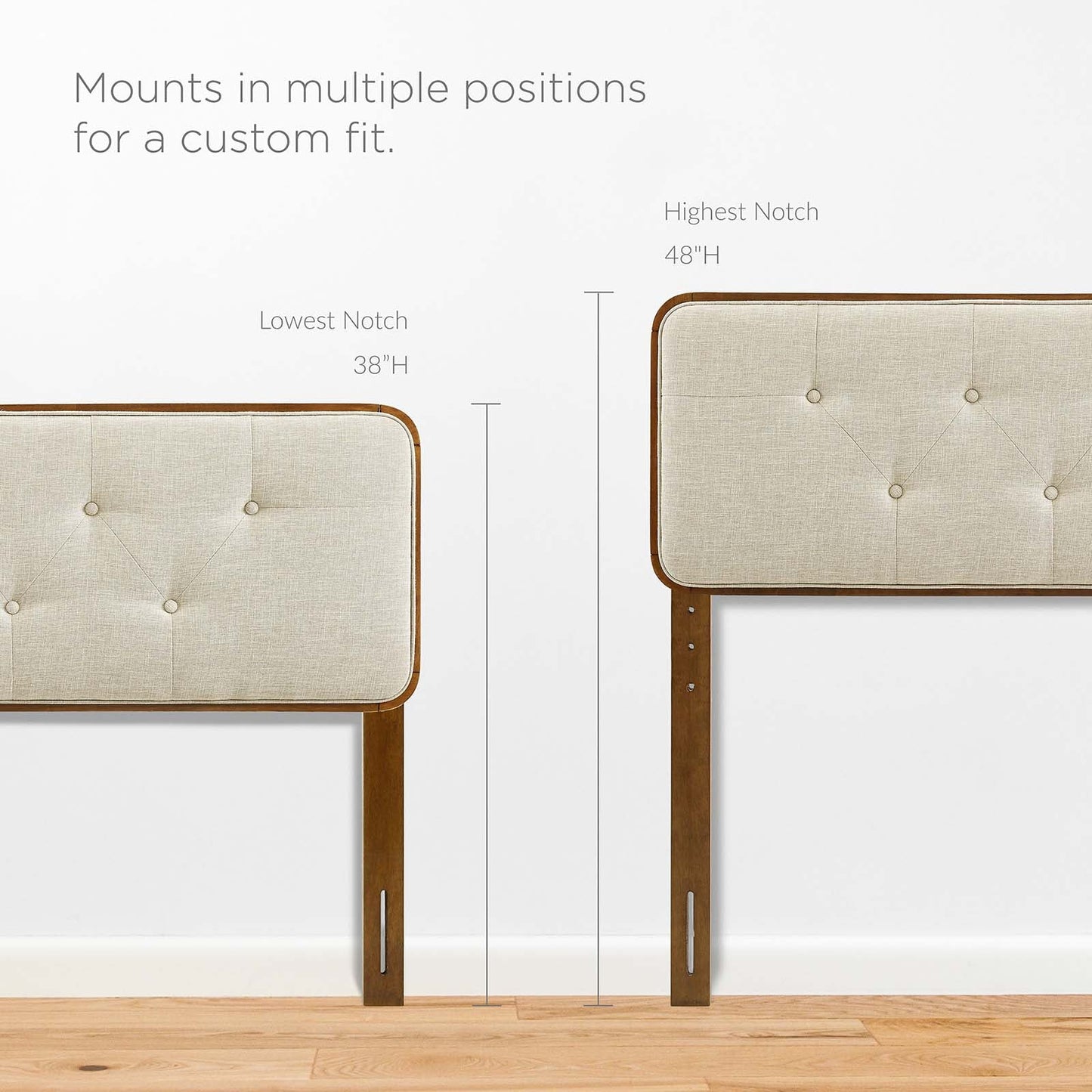Collins Tufted Fabric and Wood King Headboard by Modway