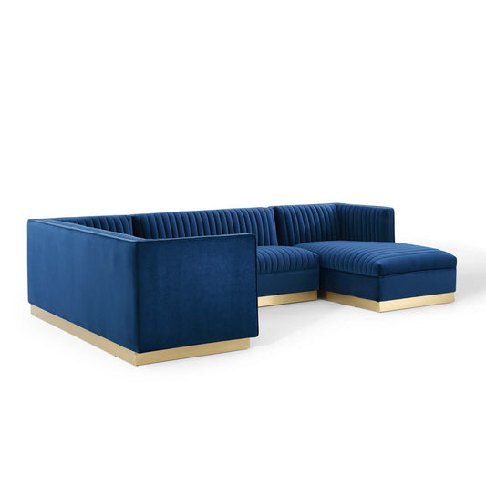 Sanguine 3 Piece Performance Velvet Sectional Sofa Set by Modway
