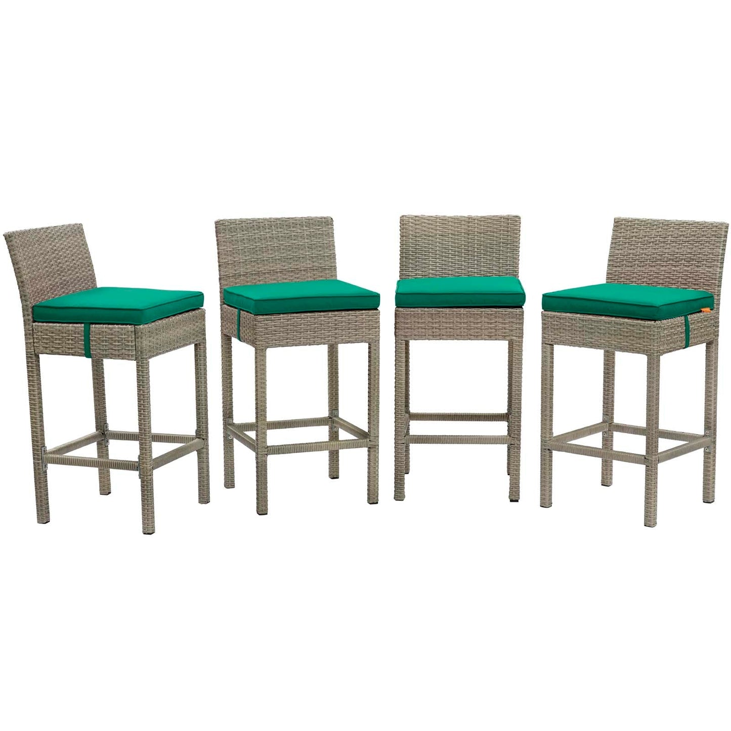 Conduit Outdoor Patio Wicker Rattan Bar Stool Set of 4 by Modway