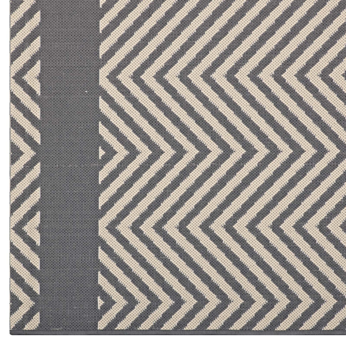 Optica Chevron With End Borders Indoor and Outdoor 5x8 Area Rug by Modway