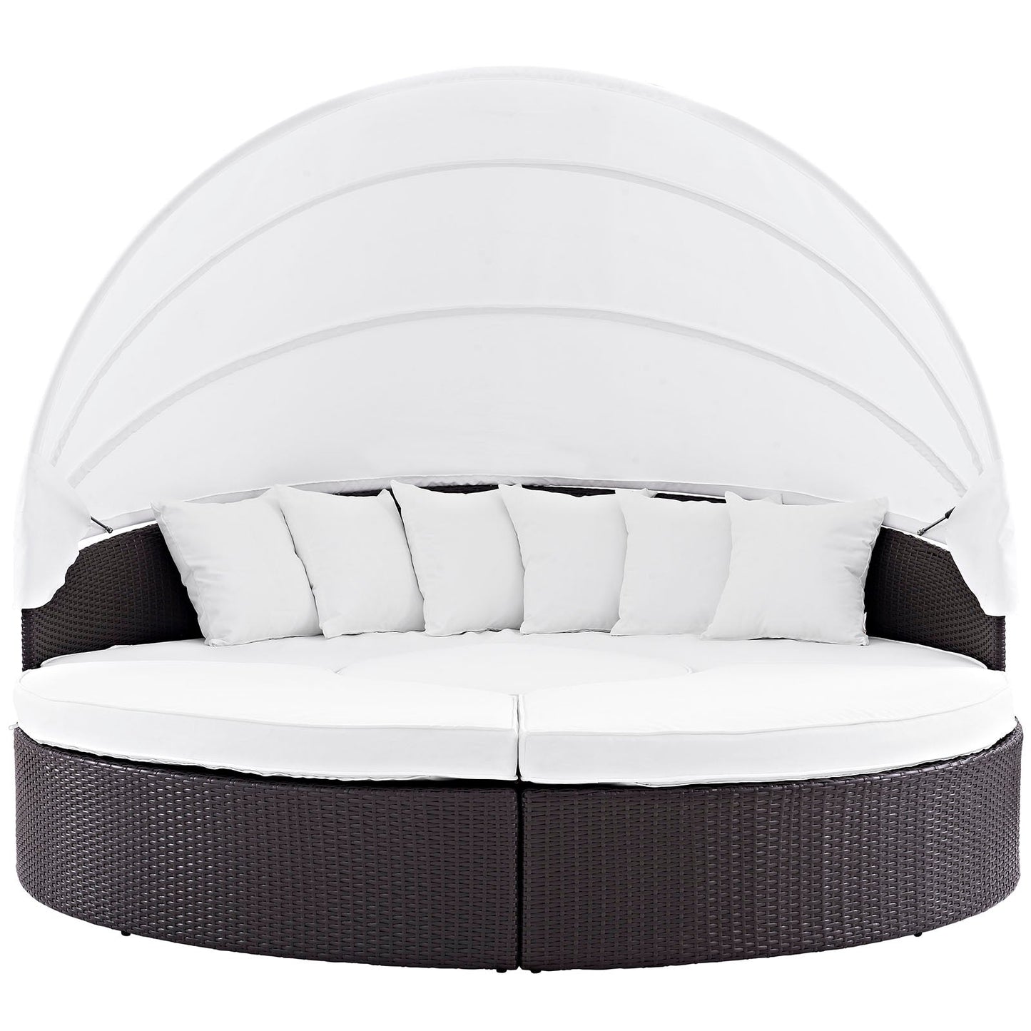 Convene Outdoor Patio Wicker Rattan Canopy Sectional Daybed by Modway