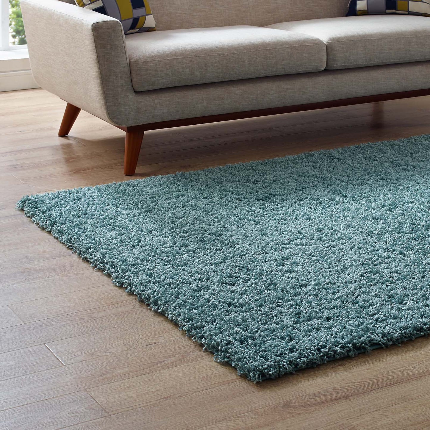 Enyssa Solid 5x8 Shag Area Rug by Modway