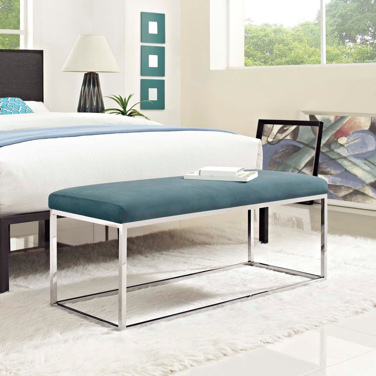 Anticipate Performance Velvet Bench by Modway