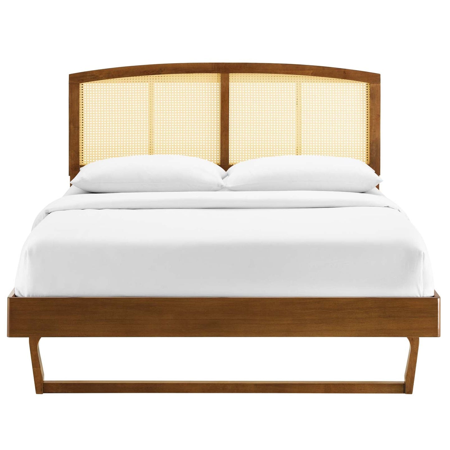 Sierra Cane and Wood Full Platform Bed With Angular Legs by Modway