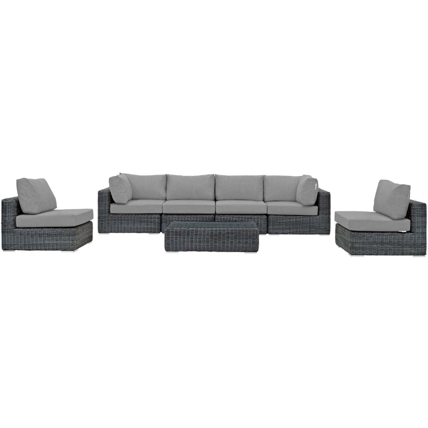 Summon 7 Piece Outdoor Patio Sunbrella¨ Sectional Set by Modway