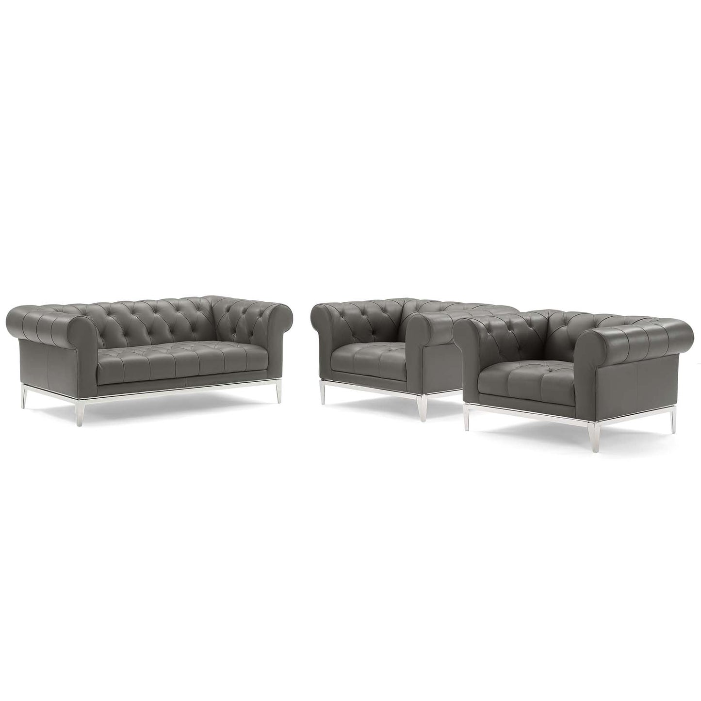 Idyll 3 Piece Tufted Upholstered Leather Set by Modway