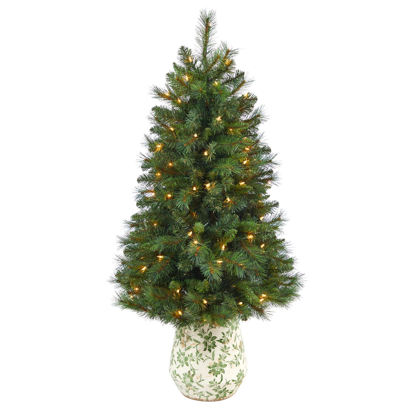 4.5' West Virginia Mountain Pine Artificial Christmas Tree w/ 100 Clear Lights