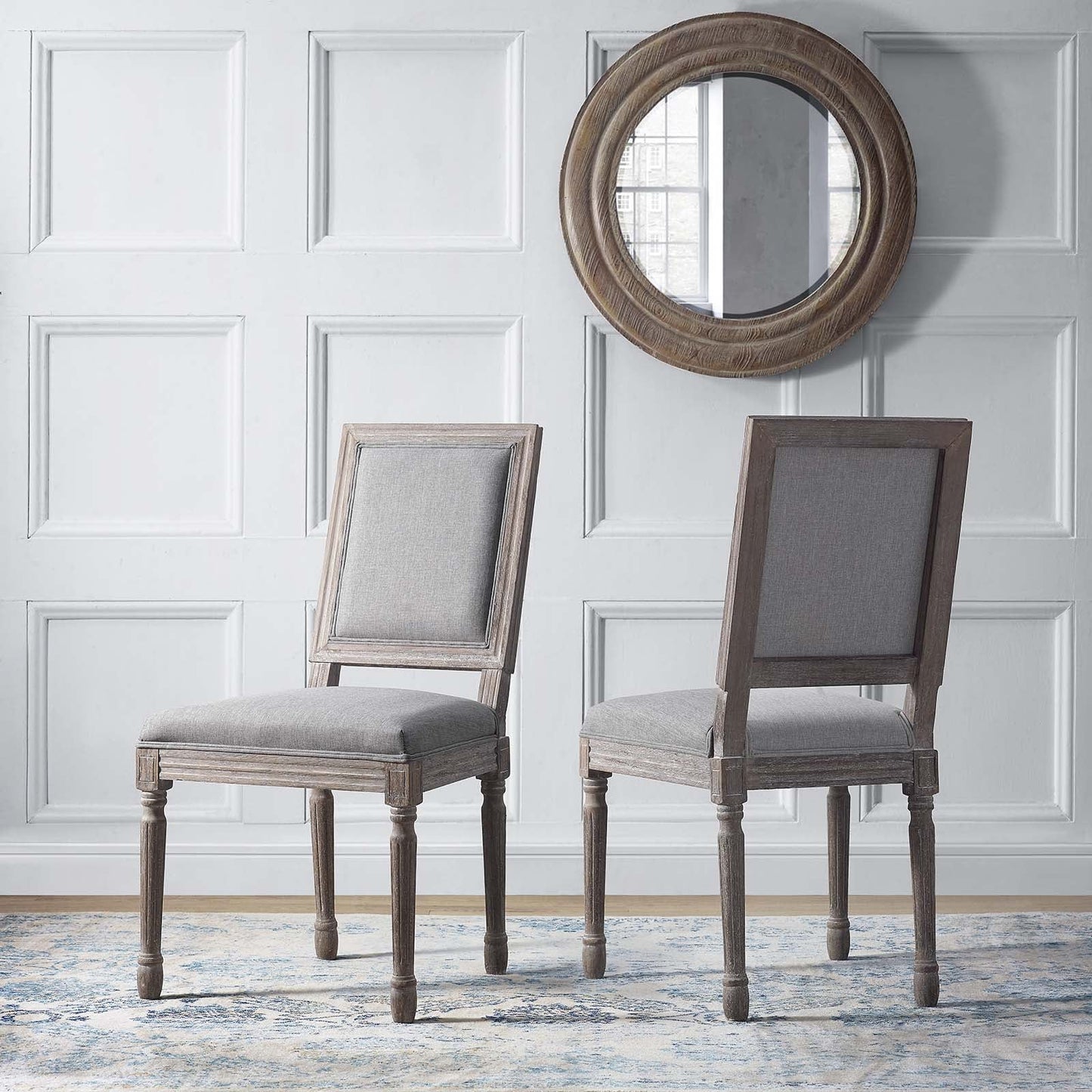 Court Upholstered Fabric Dining Side Chair Set of 2 by Modway