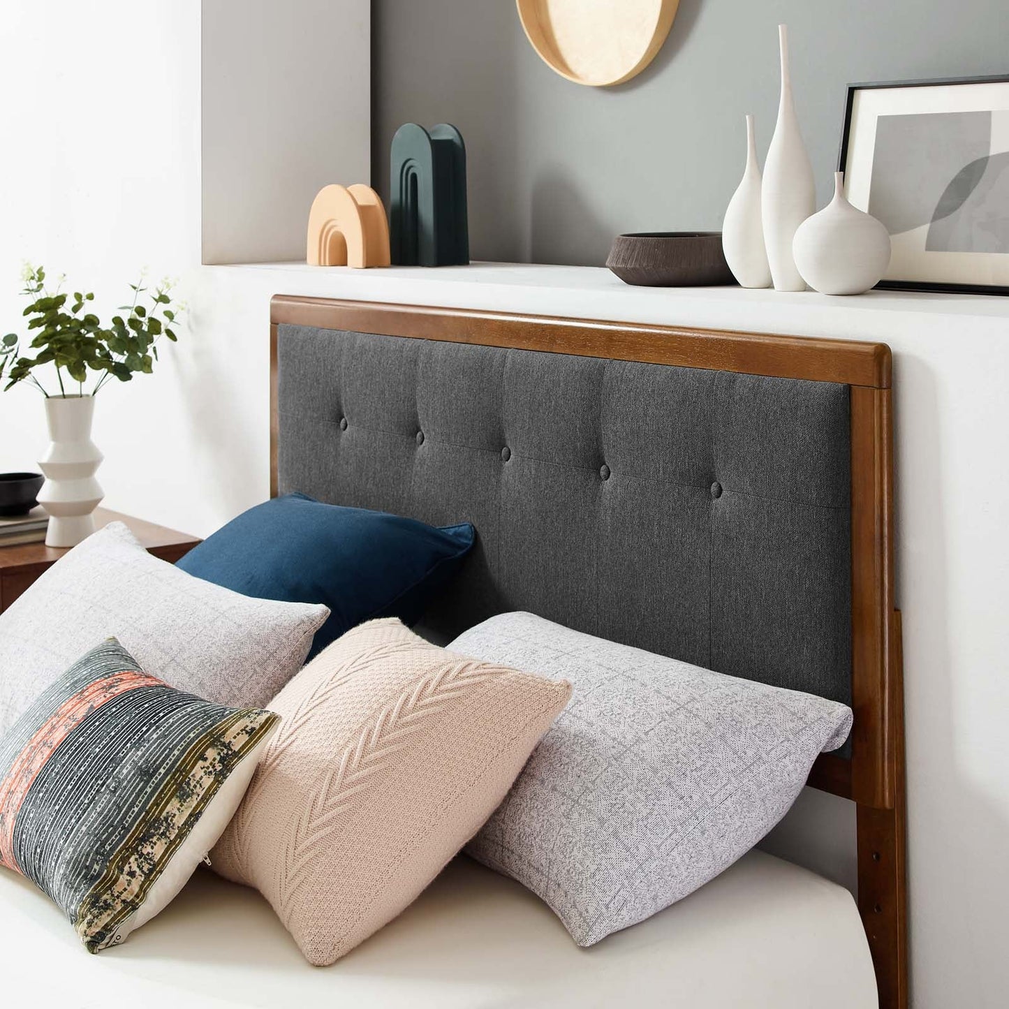 Willow Wood King Platform Bed With Angular Frame by Modway