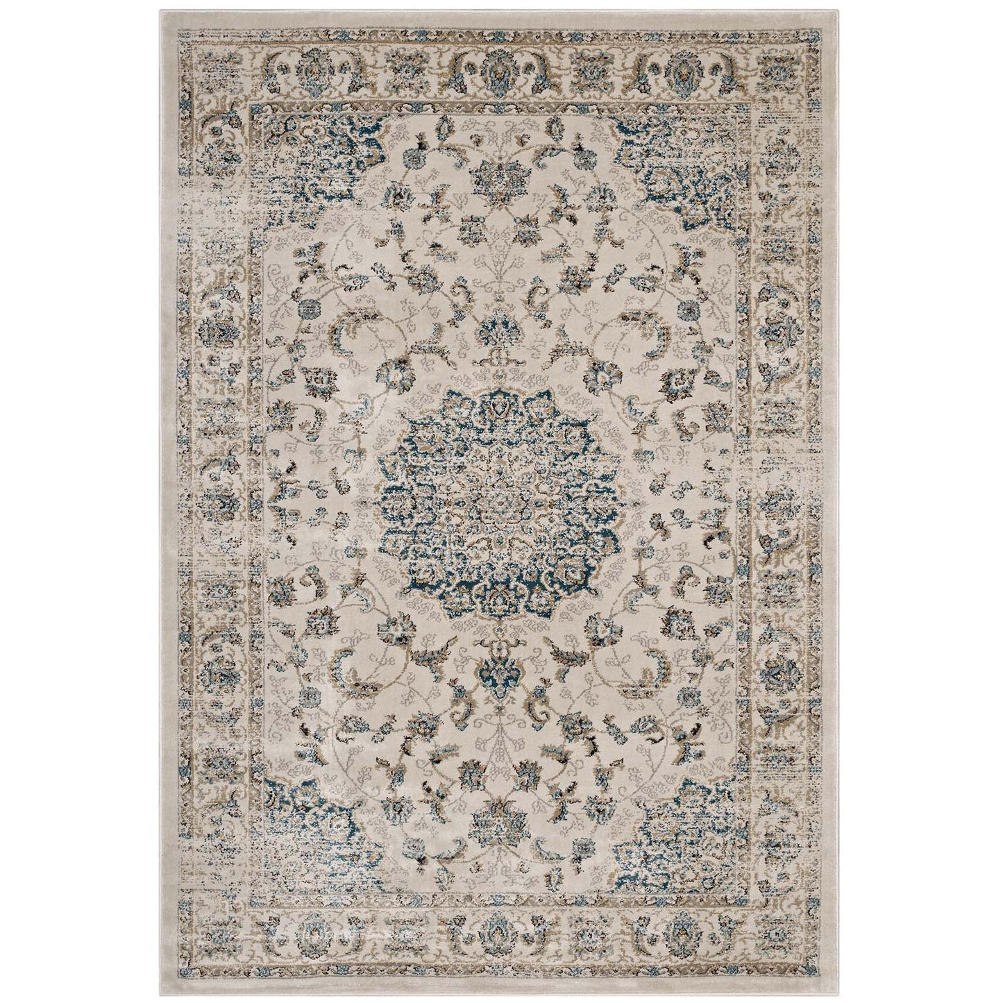 Atara Distressed Vintage Medallion 5x8 Area Rug by Modway