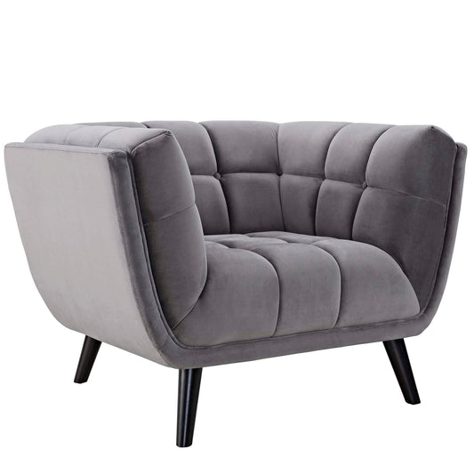 Bestow 3 Piece Performance Velvet Sofa and Armchair Set by Modway
