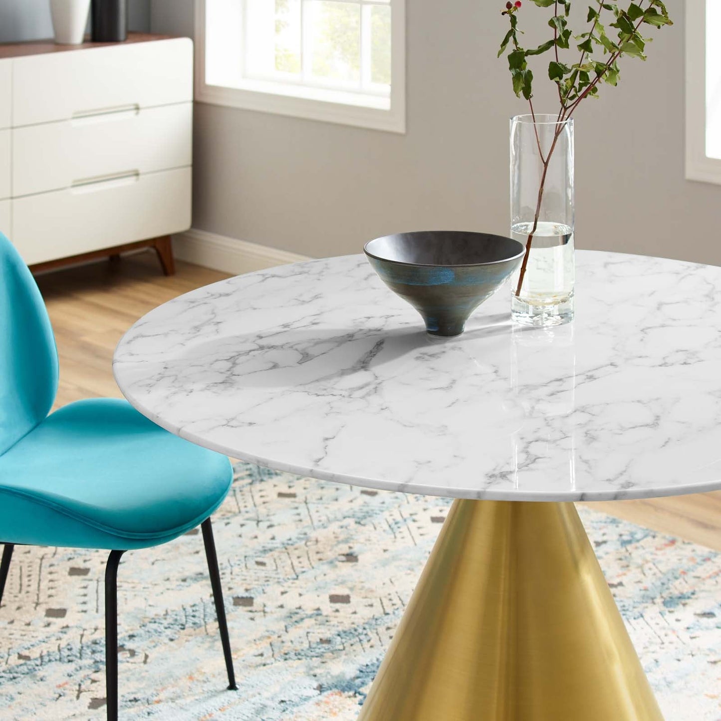 Tupelo 47" Artificial Marble Dining Table by Modway