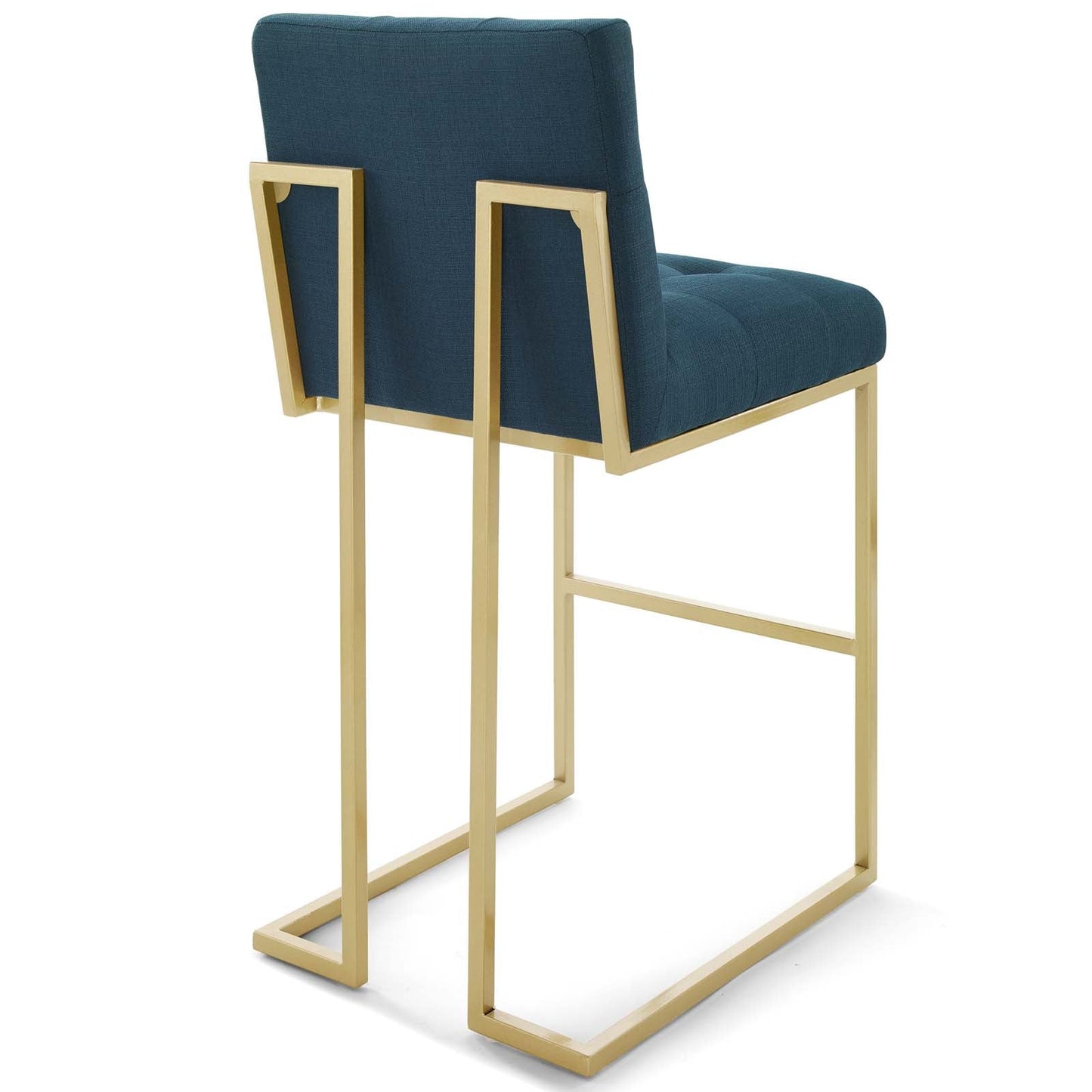Privy Gold Stainless Steel Upholstered Fabric Bar Stool by Modway